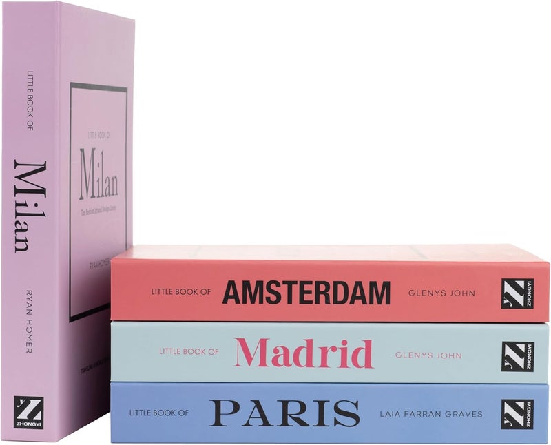 PROBENEX Pastel Medium | 4 PCS Faux Decorative Books for Home Decor | Not Real Books (Cardboard Boxes) | Coffee Table, Shelf Styling & Modern Aesthetic Accent Pieces for Living Room, Office - Image 1